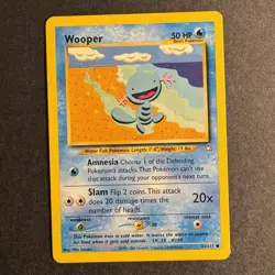 Wooper - 82/111 - Neo Genesis - Unlimited - Common - Pokemon - Damaged - Image 1