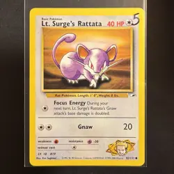 Lt. Surge's Rattata - 82/132 - Gym Heroes - Pokemon - Common - Played - Image 3