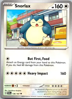 Snorlax 136/167 SV06: Twilight Masquerade Pokemon TCG Uncommon NM - Image 1