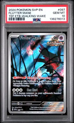 2024 POKEMON SVP EN-SV BLACK STAR PROMO #097 FLUTTER MANE PSA 10 - Image 1