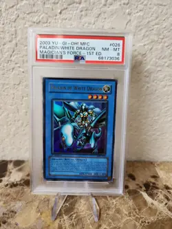 2003 Yu-Gi-Oh Paladin of White Dragon MFC-026 1st Edition Ultra Rare PSA 8 NM-MT - Image 1
