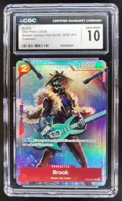 2024 ONE PIECE BROOK BANDAI GAMES FEST ST01-011 CGC 10 A PT - Image 1