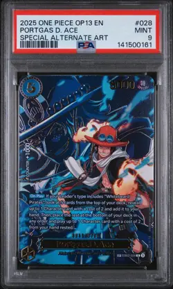 2025 ONE PIECE OP13 EN | SPECIAL ALTERNATE ART #028 PORTGAS D. ACE PSA 9 - Image 1
