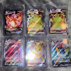 Pokemon TCG Card Lot VMAX Holo Charizard Pikachu Gengar Jolteon Vaporeon 6 Cards - Image 1