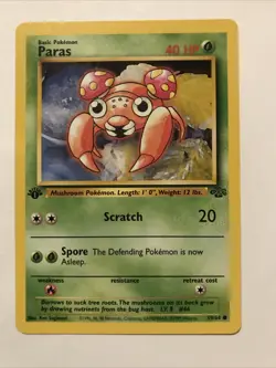 Pokemon TCG Paras 1st Edition - 1999 Jungle WOTC Card - Image 1