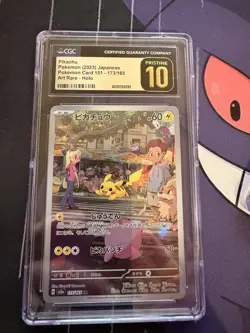 Pokemon Pikachu 173/165 SV2a Card 151 Art Rare Holo CGC 10 Japanese - Image 3