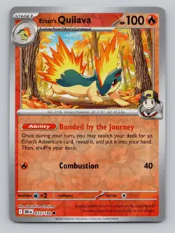 Reverse Holo Ethan's Quilava 033/182 Common SV10: Destined Rivals Pokemon - Image 1