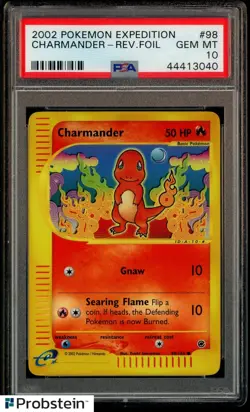 2002 Pokemon Expedition #98 Charmander Reverse Foil PSA 10 GEM MINT - Image 1