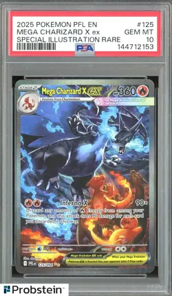 2025 Pokemon PFL EN Special Illustration Rare #125 Mega Charizard X ex PSA 10 - Image 1
