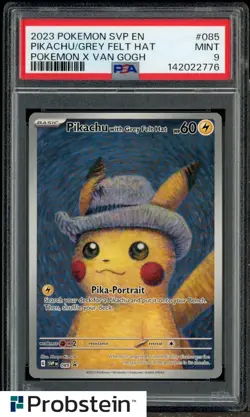 2023 Pokemon SVP EN Pokemon X Van Gogh #085 Pikachu with Grey Felt Hat PSA 9 - Image 1