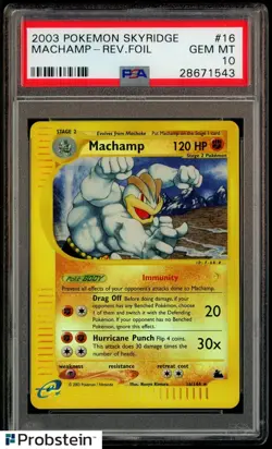 2003 Pokemon Skyridge #16 Machamp Rev. Foil PSA 10 GEM MINT - Image 1