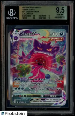 2021 Pokemon SWSH Fusion Strike Secret #271 FA Gengar VMAX BGS 9.5 GEM MINT - Image 1