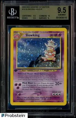 2000 Pokemon Neo Genesis 1st Edition #14 Slowking Holo R BGS 9.5 GEM MINT - Image 1