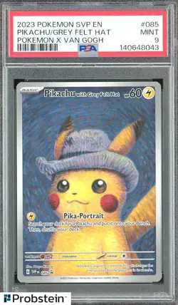 2023 Pokemon SVP EN Pokemon X Van Gogh #085 Pikachu with Grey Felt Hat PSA 9 - Image 1