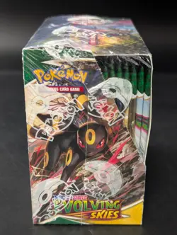 Pokemon TCG SWSH Evolving Skies Booster Box Sealed w/ Acrylic Case - Image 5