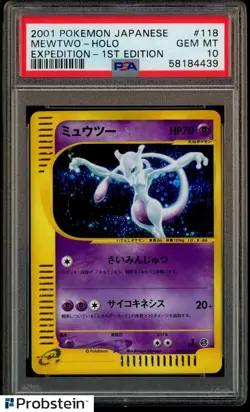 2001 Pokemon Japanese Expedition 1st Edition #118 Mewtwo Holo PSA 10 GEM MINT - Image 1