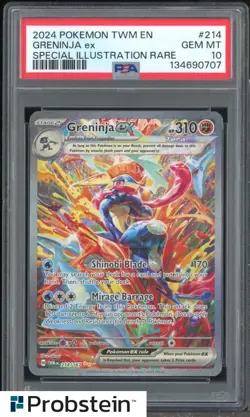 2024 Pokemon TWM En Special Illustration Rare #214 Greninja Ex PSA 10 GEM MINT - Image 1