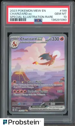 2023 Pokemon Mew En Special Illustration Rare #199 Charizard Ex PSA 10 GEM MINT - Image 1