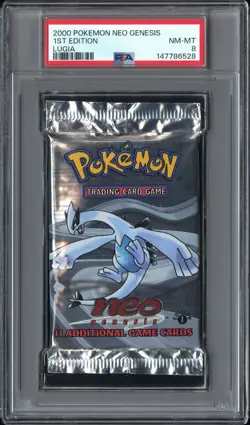 2000 Pokemon Neo Genesis 1st Edition Lugia Sealed Unopened Pack PSA 8 - Image 1