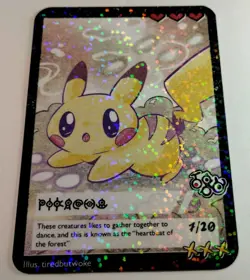 Pikachu TiredbutWoke Pokemon Rainbow Holo non-TCG Rare - Image 2