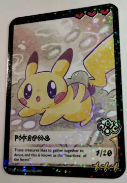 Pikachu TiredbutWoke Pokemon Rainbow Holo non-TCG Rare - Image 3