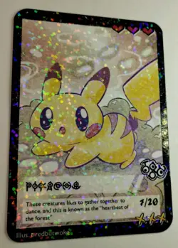 Pikachu TiredbutWoke Pokemon Rainbow Holo non-TCG Rare - Image 4