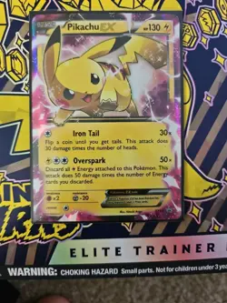 Pokemon TCG Pikachu EX XY84 Black Star Promo Holo Visible Wear - Image 2