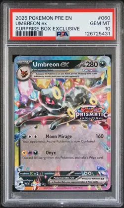 2025 POKEMON PRE EN-PRISMATIC EVOLUTIONS #060 UMBREON EX PSA 10 - Image 1