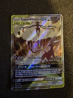 Pokemon TCG Espeon & Deoxys GX SM240 Black Star Promo - Image 1