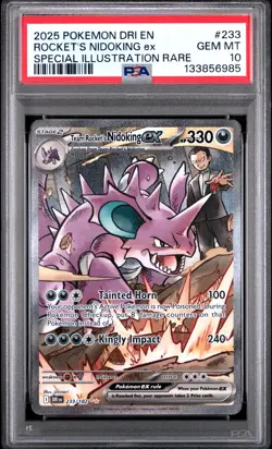 2025 Pokemon Team Rocket's Nidoking Ex Special Illustration Rare #233 PSA 10 Gem - Image 1