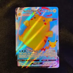 Pokemon Surfing Pikachu VMAX 009/025 Celebrations Ultra Rare Full Art Holo MINT - Image 1
