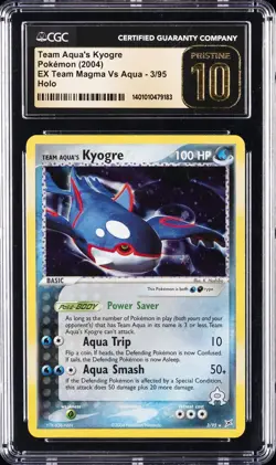 2004 POKEMON EX TEAM MAGMA VS AQUA, HOLO TEAM AQUA'S KYOGRE CGC 10 PERFECT - Image 1