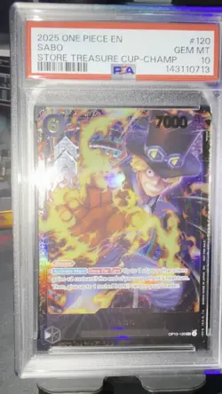2025 ONE PIECE PROMOS #120 SABO STORE TREASURE CUP-CHAMP PSA 10 - Image 2