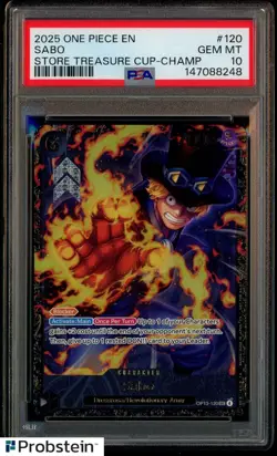 2025 One Piece EN Store Treasure Cup Champ #120 Sabo PSA 10 GEM MINT - Image 1