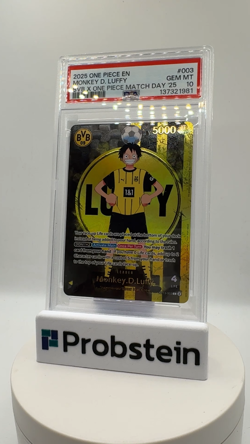 2025 ONE PIECE PROMOS BVB X ONE PIECE MATCH DAY 2025 #003 MONKEY D. LUFFY PSA 10 - Image 2