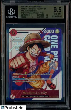 2025 One Piece Promos 3rd Anniversary Treasures CP Monkey D. Luffy BGS 9.5 - Image 1