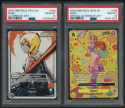 2023-24 One Piece OP03 Alt Art OP09 Special Alt Art Nami PSA 10 Lot of (2) Card - Image 1