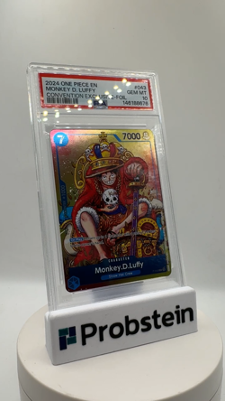 2024 One Piece EN Convention Exclusive Foil #043 Monkey D. Luffy PSA 10 GEM MINT - Image 2