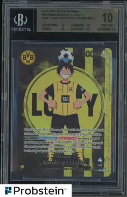 2025 ONE PIECE PROMOS BVB X ONE PIECE MATCH DAY 2025 #003 MONKEY D. LUFFY BGS 10 - Image 1