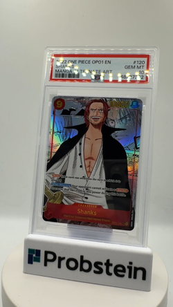 2022 One Piece OP01 EN Manga Alternate Art #120 Shanks PSA 10 GEM MINT - Image 2