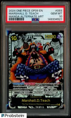 2024 One Piece OP09 En Manga Alternate Art #093 Marshall D. Teach PSA 10 - Image 1