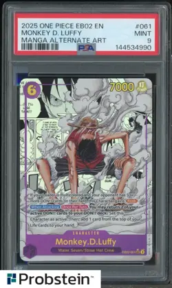 2025 One Piece EB02 En Manga Alternate Art #061 Monkey D. Luffy PSA 9 MINT - Image 1