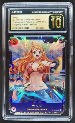 2025 ONE PIECE JP SANJI PROMO FLAGSHIP BATTLE OP10-005 CGC 10 PRISTINE A PT - Image 1