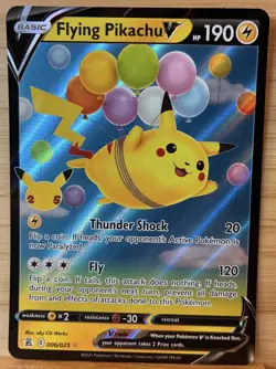 Pokemon TCG Flying Pikachu v Celebrations Holo Ultra Rare Lightning Card 006/025 - Image 1