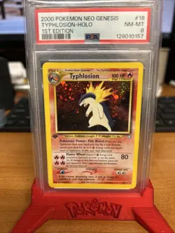 PSA 8 1st Edition Holo Typhlosion WOTC Neo Genesis Pokemon Card 18/111 - Image 1