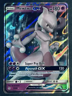 Mewtwo GX 31/68 Hidden Fates Holo Ultra Rare Pokemon Card NM - Image 2