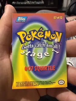 SQUIRTLE - # 07 - TOPPS SERIES E7 OF 12 BLUE LOGO Pokemon Card TCG Non Holo NM - Image 2