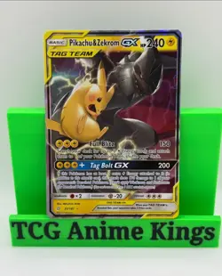 Pokemon Pikachu & Zekrom-GX #33/181 Sun & Moon Team Up Card - Image 1