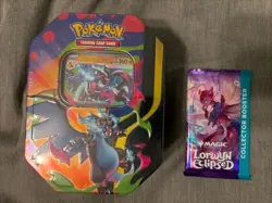Pokemon Mega Charizard ex Tin Box - Charizard X w/ Lorwyn Collector Pack - Image 1