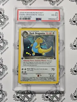 2000 Pokemon Rocket Dark Dragonite 5/82 Rare Holo 1st Edition PSA 4🔥 - Image 1